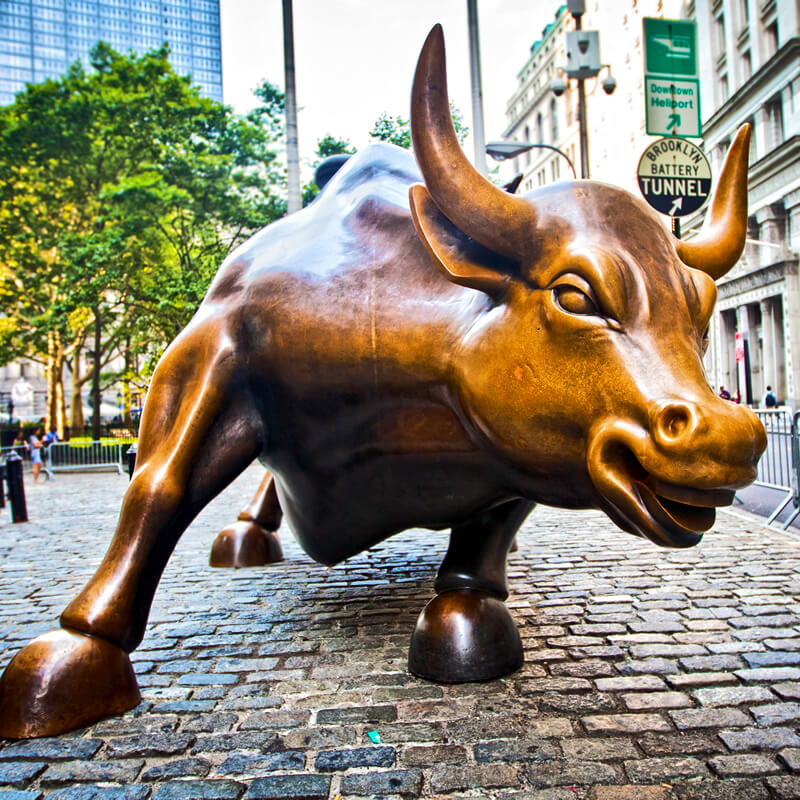 The bull statue outside of the New York Stock exhange