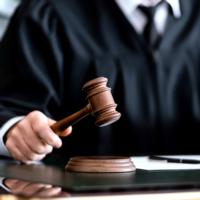 A judge with his gavel.